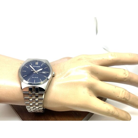 Citizen Men's Watch BM7330-59L Eco Drive Blue Dial Silver Stainless Steel 40mm - Picture 5 of 15